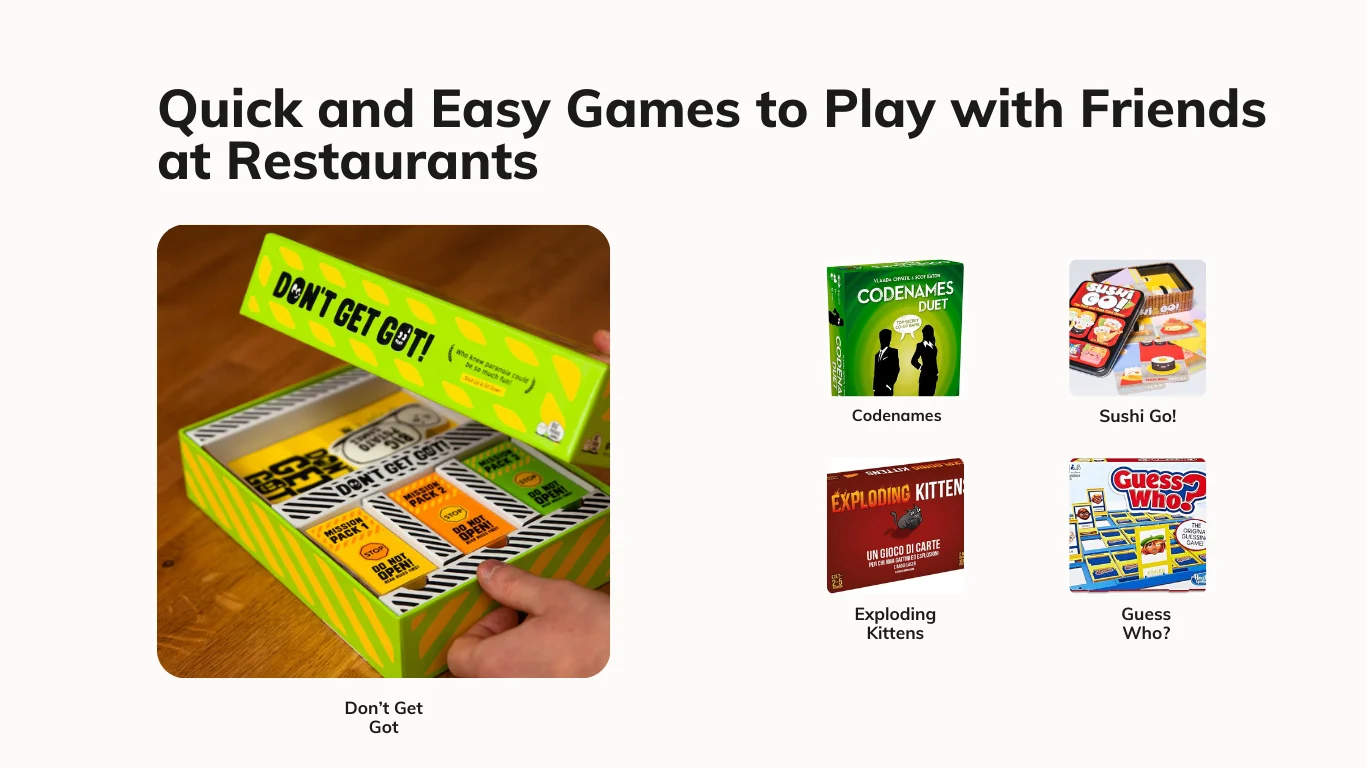 fun restaurant games for adults